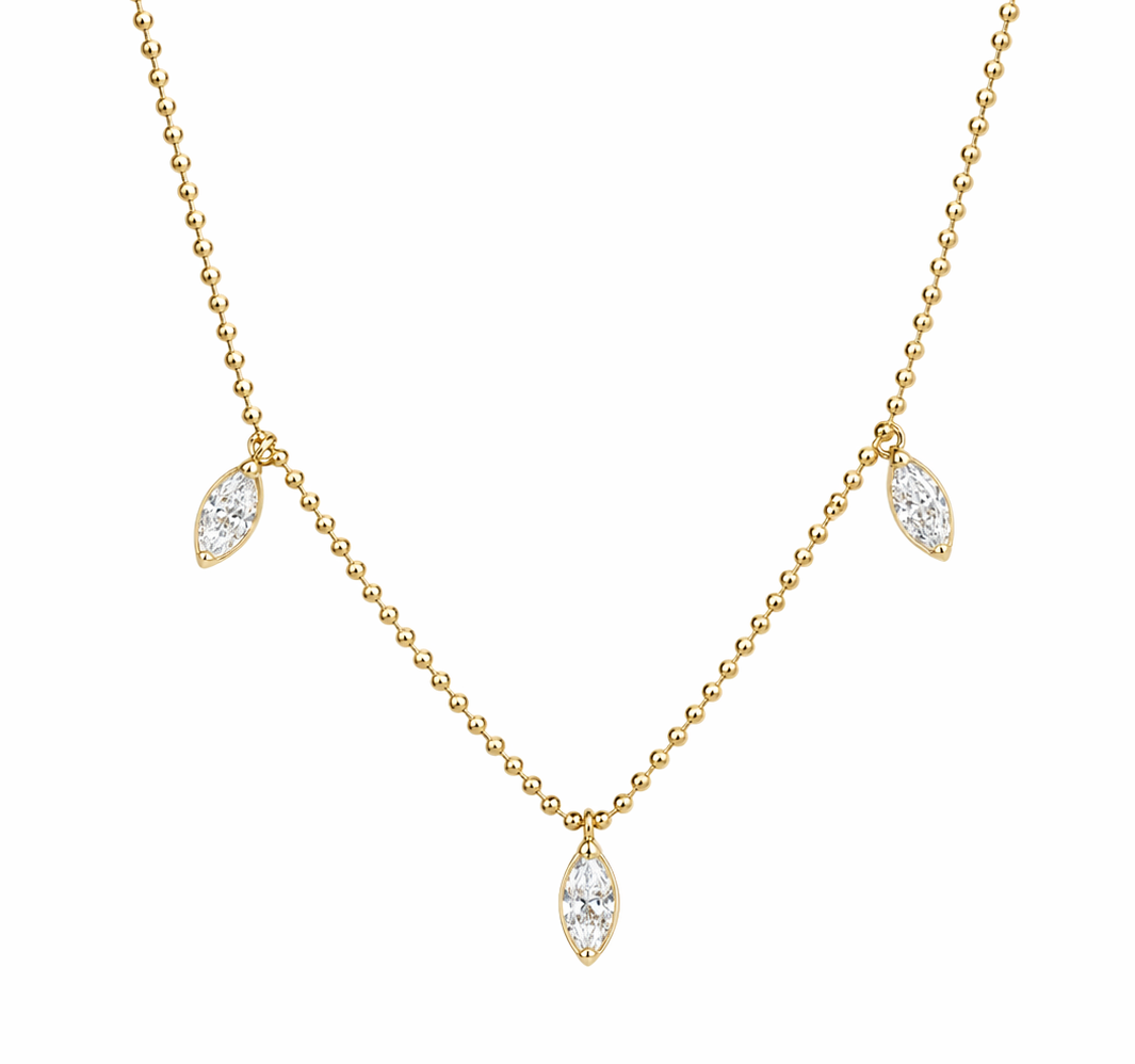 0.34  Carat Marquise  Diamond Necklace